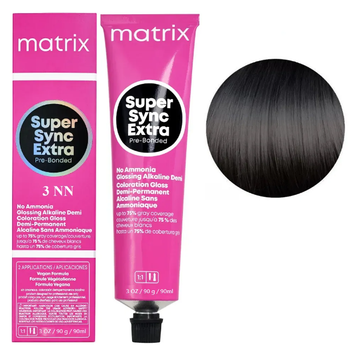 Крем-краска безаммиачная Matrix Super Sync Extra Pre-Bonded №3NN Dark Brown Natural Intense 90 мл 00-00026470 фото