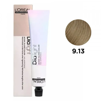 Гель-краска без аммиака L'Oreal Professionnel DIA Light №9.13 Очень светлый блондин бежевый 50 мл 00-00019171 фото