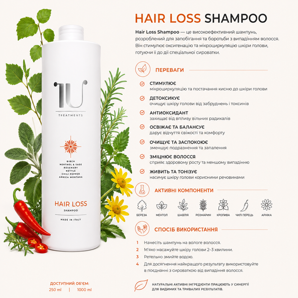 Шампунь против выпадения волос Carisma IU Hair Loss 1000 мл 00-00019995 фото