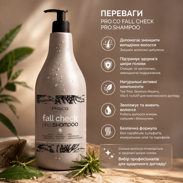 Шампунь против выпадения волос Pro.Color Fall Check Shampoo 1000 мл 00-00021294 фото