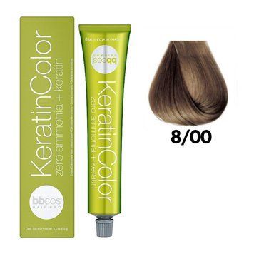 Крем-фарба безаміачна для волосся BBCos Keratin Color №8.00 Intense Light Blond 100 мл 00-00023226 фото