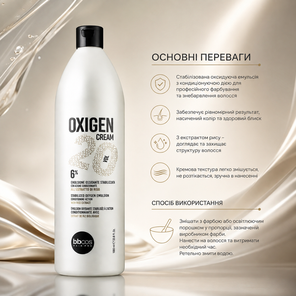 Окислитель кремообразный BBCos Oxigen Cream 20 Volume 6% 1000 мл 00-00023281 фото