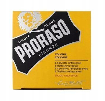 Салфетки для лица и бороды Proraso Wood & Spice Refreshing Tissues 6 шт 00-00015455 фото