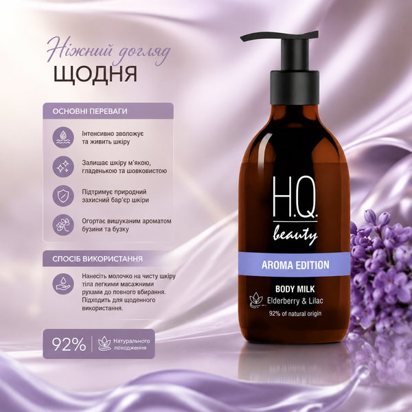 Молочко для тела с экстрактом бузины и сирени H.Q.Beauty Aroma Edition Body Milk 250 мл 00-00025918 фото