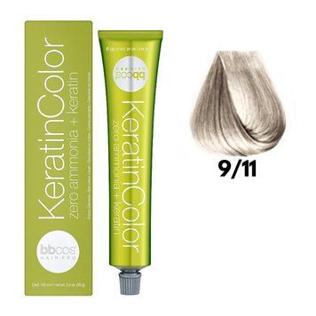 Крем-краска безаммиачная для волос BBCos Keratin Color №9.11 Very Light Intense Ash Blond 100 мл 00-00023242 фото