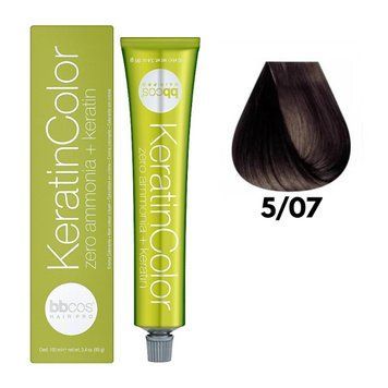 Крем-краска безаммиачная для волос BBCos Keratin Color №5.07 Light Chestnut Tobacco 100 мл 00-00023193 фото