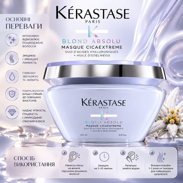 Маска відновлююча для світлого волосся Kerastase Blond Absolu Masque Cicaextreme 200 мл 00-00020511 фото