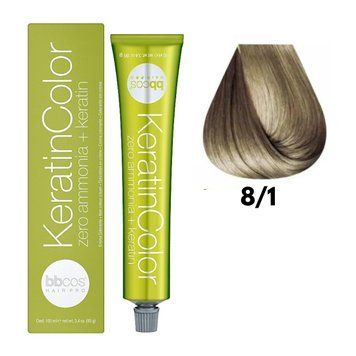 Крем-фарба безаміачна для волосся BBCos Keratin Color №8.1 Light Ash Blond 100 мл 00-00023229 фото