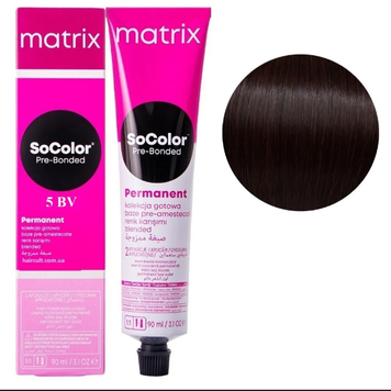 Крем-краска Matrix SoColor Pre-Bonded Cream Permanent №5BV Темный медный каштан 90 мл 00-00026568 фото