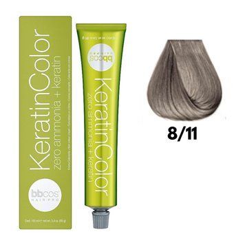 Крем-краска безаммиачная для волос BBCos Keratin Color №8.11 Light Intense Ash Blonde 100 мл 00-00023230 фото