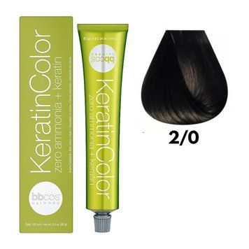 Крем-краска безаммиачная для волос BBCos Keratin Color №1.0 Nero 100 мл 00-00023181 фото