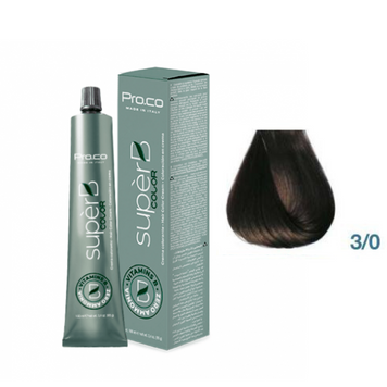 Фарба для волосся безаміачна Pro.Color Super B Hair Color Cream №3.0 Dark Brown 100 мл 00-00021225 фото