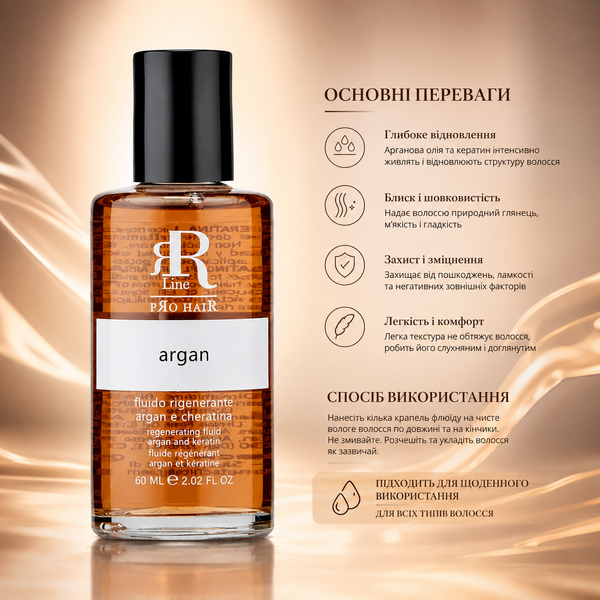Флюид для реконструкции волос с маслом арганы и кератином RR Line Argan Star 60 мл 00-00000944 фото