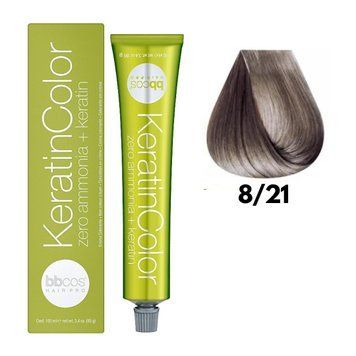 Крем-краска безаммиачная для волос BBCos Keratin Color №8.21 Light Purple Blond 100 мл 00-00023231 фото