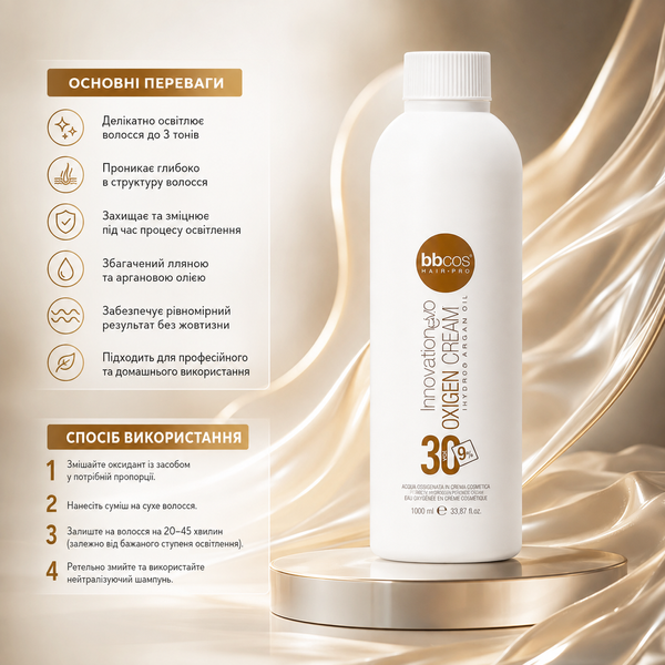 Окислитель кремообразный BBCos Oxigen Peroxide Cream Evo 30 volume 9% 150 мл 00-00023349 фото