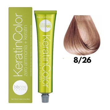 Крем-фарба безаміачна для волосся BBCos Keratin Color №8.26 Light Copper Blonde 100 мл 00-00023232 фото