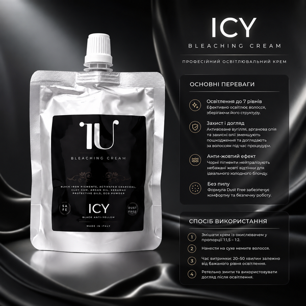Крем для освітлення волосся Carisma IU Icy Black 250 мл 00-00020284 фото