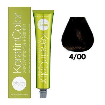 Крем-краска безаммиачная для волос BBCos Keratin Color №4.00 Natural Intense Chestnut 100 мл 00-00023184 фото