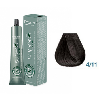 Фарба для волосся безаміачна Pro.Color Super B №4.11 Intensive Ash Natural Brown 100 мл 00-00021228 фото