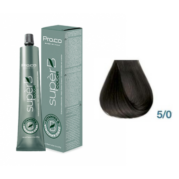 Фарба для волосся безаміачна Pro.Color Super B Hair Color Cream №5.0 Light Brown 100 мл 00-00021229 фото