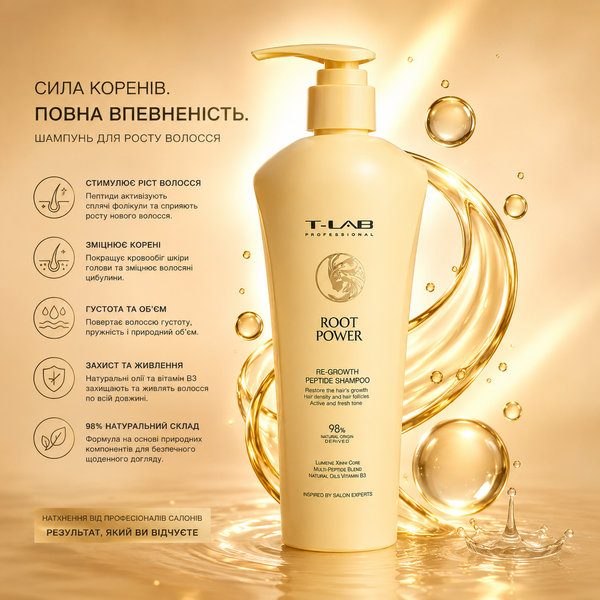 Шампунь для роста волос с пептидами T-LAB Root Power Re-Growth Peptide Shampoo 300 мл 00-00025013 фото