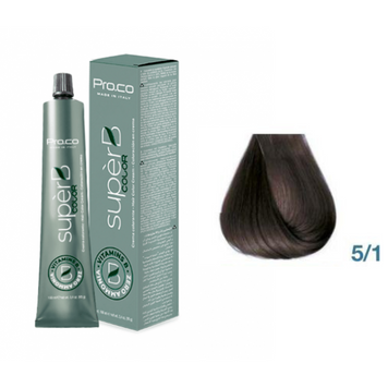 Фарба для волосся безаміачна Pro.Color Super B Hair Color Cream №5.1 Ash Light Brown 100 мл 00-00021231 фото