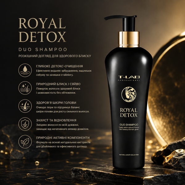 Шампунь для глубокой детоксикации кожи головы T-LAB Professional Royal Detox Duo Shampoo 300 мл 00-00023390 фото