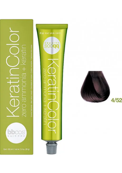 Крем-краска безаммиачная для волос BBCos Keratin Color №4.52 Red Purple Wood 100 мл 00-00023188 фото