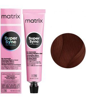 Крем-краска безаммиачная Matrix Super Sync Pre-Bonded №6BR Dark blond brown-red 90 мл 00-00025498 фото