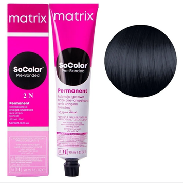 Крем-фарба Matrix SoColor Pre-Bonded Cream №2N Натуральний чорний 90 мл 00-00026503 фото