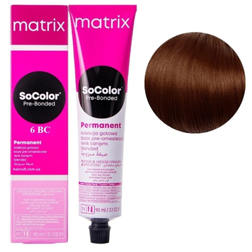 Крем-краска Matrix SoColor Pre-Bonded Cream Permanent №6BC Коричнево-медный темный блондин 90 мл 00-00026509 фото