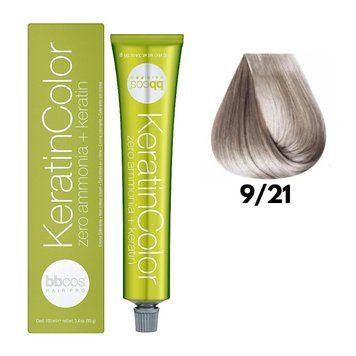 Крем-краска безаммиачная для волос BBCos Keratin Color №9.21 Very Light Purple Blond 100 мл 00-00023243 фото