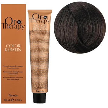 Крем-краска безаммиачная для волос Fanola Oro Therapy №4/14 Cacao 100 мл 00-00003072 фото