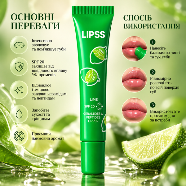 Блиск для губ Lipss Lipper Lime 8 мл 00-00027632 фото