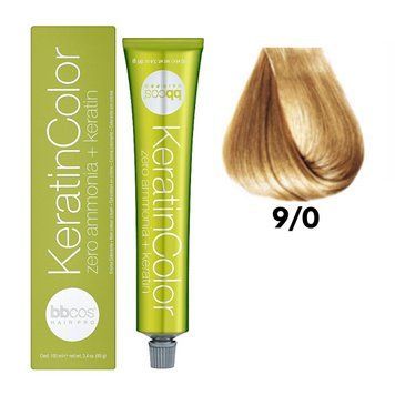 Крем-краска безаммиачная для волос BBCos Keratin Color №9.0 Very Light Blond 100 мл 00-00023238 фото