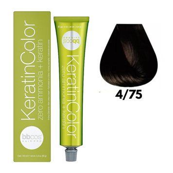 Крем-краска безаммиачная для волос BBCos Keratin Color №4.75 Natural Chocolate Chestnut 100 мл 00-00023189 фото