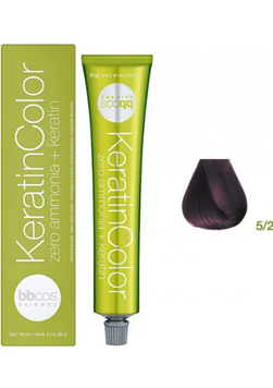Крем-фарба безаміачна для волосся BBCos Keratin Color №5.2 Light Purple Chestnut 100 мл 00-00023196 фото