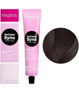 Крем-фарба без аміаку Matrix SoColor Sync Pre-Bonded Alkaline Toner №4P Шатен перламутровий 90 мл 00-00022291 фото