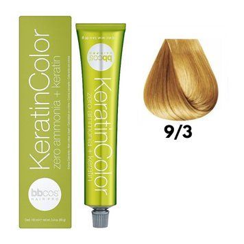 Крем-краска безаммиачная для волос BBCos Keratin Color №9.3 Very Light Golden Blonde 100 мл 00-00023245 фото