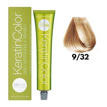Крем-краска безаммиачная для волос BBCos Keratin Color №9.32 Very Light Honey Blonde 100 мл 00-00023246 фото