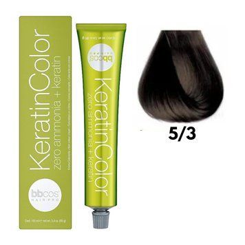 Крем-фарба безаміачна для волосся BBCos Keratin Color №5.3 Light Golden Chestnut 100 мл 00-00023197 фото
