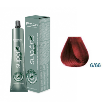 Фарба для волосся безаміачна Pro.Color Super B Hair Color Cream №6.66 Deep Red Dark Blond 100 мл 00-00021241 фото